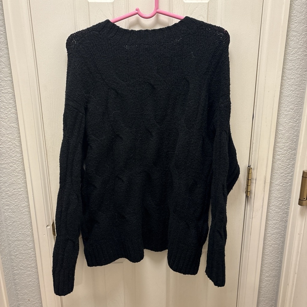 American Eagle Outfitters Black Cable Knit Sweater